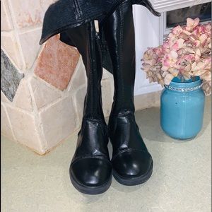 Girls black boots faux leather toddler 11.5